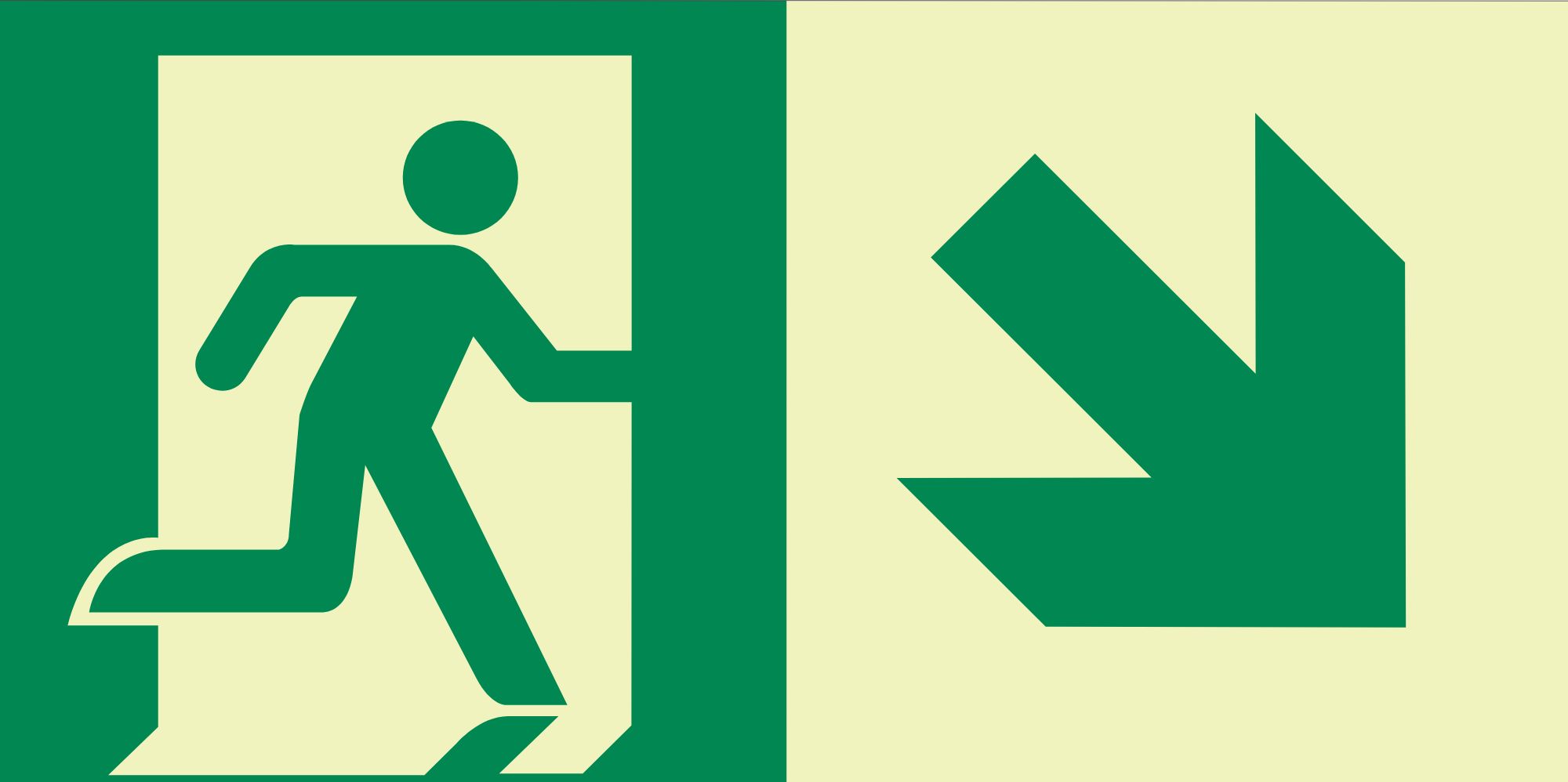 UL 1994 Pictogram — Down Right Arrow
